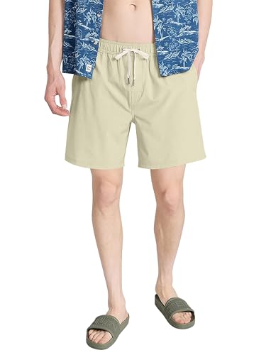 Friptspyg Herren Kurz Hosen Sommer Shorts Lockere Passform Strand Shorts Leicht Sommershorts Freizeithose mit Taschen, Khaki XXL von Friptspyg