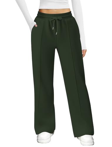 Friptspyg Jogginghose Damen Hosen Damen mit Elastischem Bund Weite Beine Freizeithose Traininghose mit Taschen,Armee Grün S Friptspyg Jogginghose Damen Hosen Damen mit Elastischem Bund Weite Beine Freizeithose Traininghose mit Taschen,Armee Grün S von Friptspyg