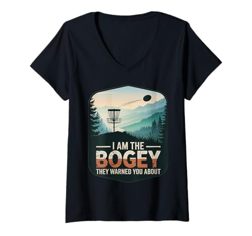 Damen der Bogey, vor dem sie Dich gewarnt haben Disc-Golfe T-Shirt mit V-Ausschnitt Damen der Bogey, vor dem sie Dich gewarnt haben Disc-Golfe T-Shirt mit V-Ausschnitt von Frisbee-Spieler-Wettbewerb Disc-Golf-Liebhaber