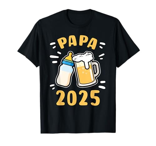Papa 2025, Frischer Papa, Erste Mal Vater, Baby Ankündigung T-Shirt von Frische Eltern 2025 Geschenk Ideen by Conreo