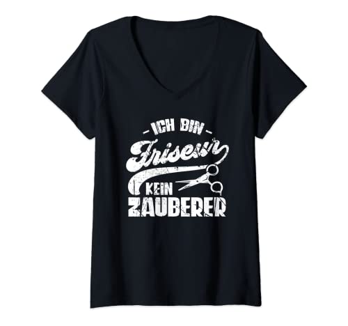 Damen Ich Bin Friseur T-Shirt mit V-Ausschnitt Damen Ich Bin Friseur T-Shirt mit V-Ausschnitt von Friseur Geschenk
