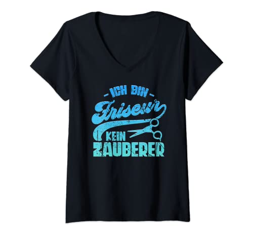Damen Ich Bin Friseur T-Shirt mit V-Ausschnitt Damen Ich Bin Friseur T-Shirt mit V-Ausschnitt von Friseur Geschenk