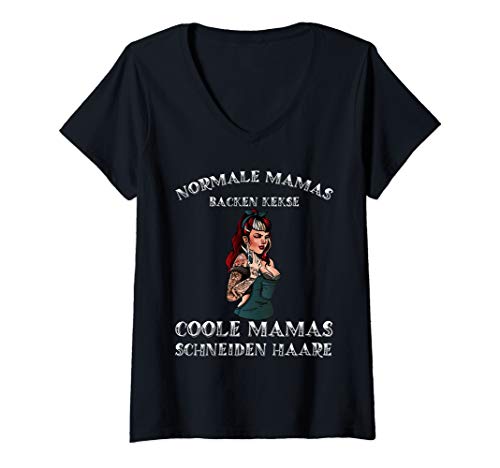 Damen Coole Mamas schneiden Haare Friseurin Friseur T-Shirt mit V-Ausschnitt Damen Coole Mamas schneiden Haare Friseurin Friseur T-Shirt mit V-Ausschnitt von Friseur und Friseurin Geschenke