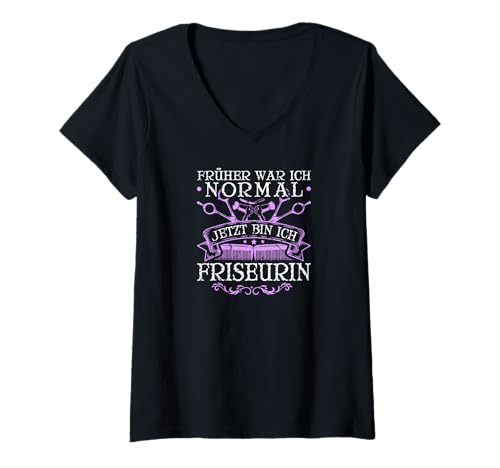 Damen Friseurbedarf Coiffeuse Friseurin T-Shirt mit V-Ausschnitt Damen Friseurbedarf Coiffeuse Friseurin T-Shirt mit V-Ausschnitt von Friseurbedarf Kleidung für Friseurin