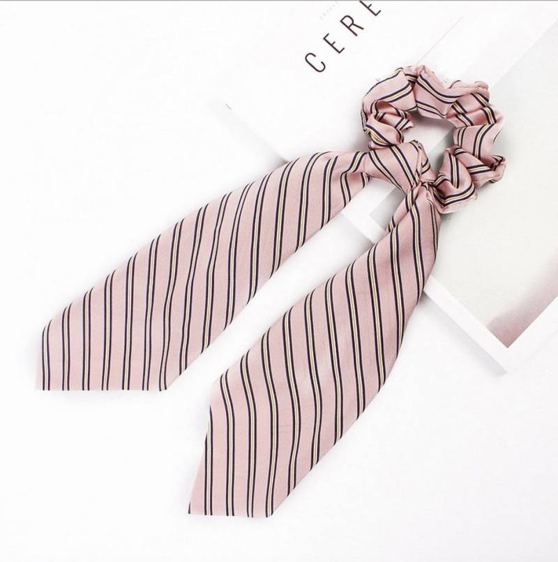 Friseurmeister Haargummi Scrunchie mit Schleife Satin Elastic Haargummis Ribbon Bow für dickes und feines Haar von Friseurmeister