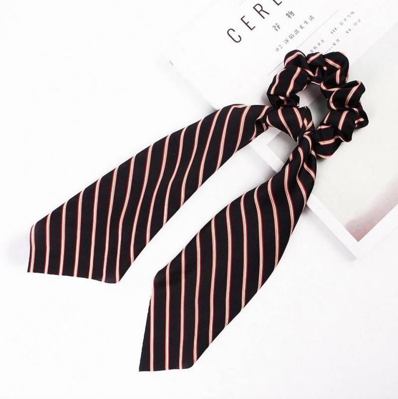 Friseurmeister Haargummi Scrunchie mit Schleife Satin Elastic Haargummis Ribbon Bow für dickes und feines Haar von Friseurmeister