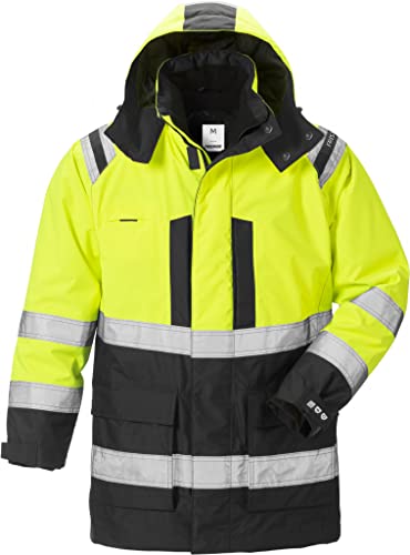 Fristads Kansas Workwear 119628 High Viz Airtech Winter Parka, Hi-Vis Gelb/Schwarz, L von Fristads
