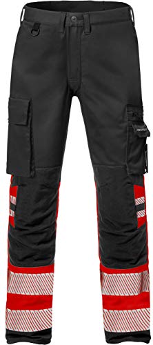 Fristads Workwear 127731 Herren High Vis-Hose Gr. 50, Hi Vis Rot-Schwarz von Fristads
