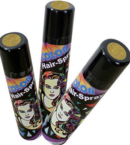 Haarspray Color für Fasching und Karneval, Diverse Farben, 100ml höchste Ergiebigkeit (Gold) von FRIES