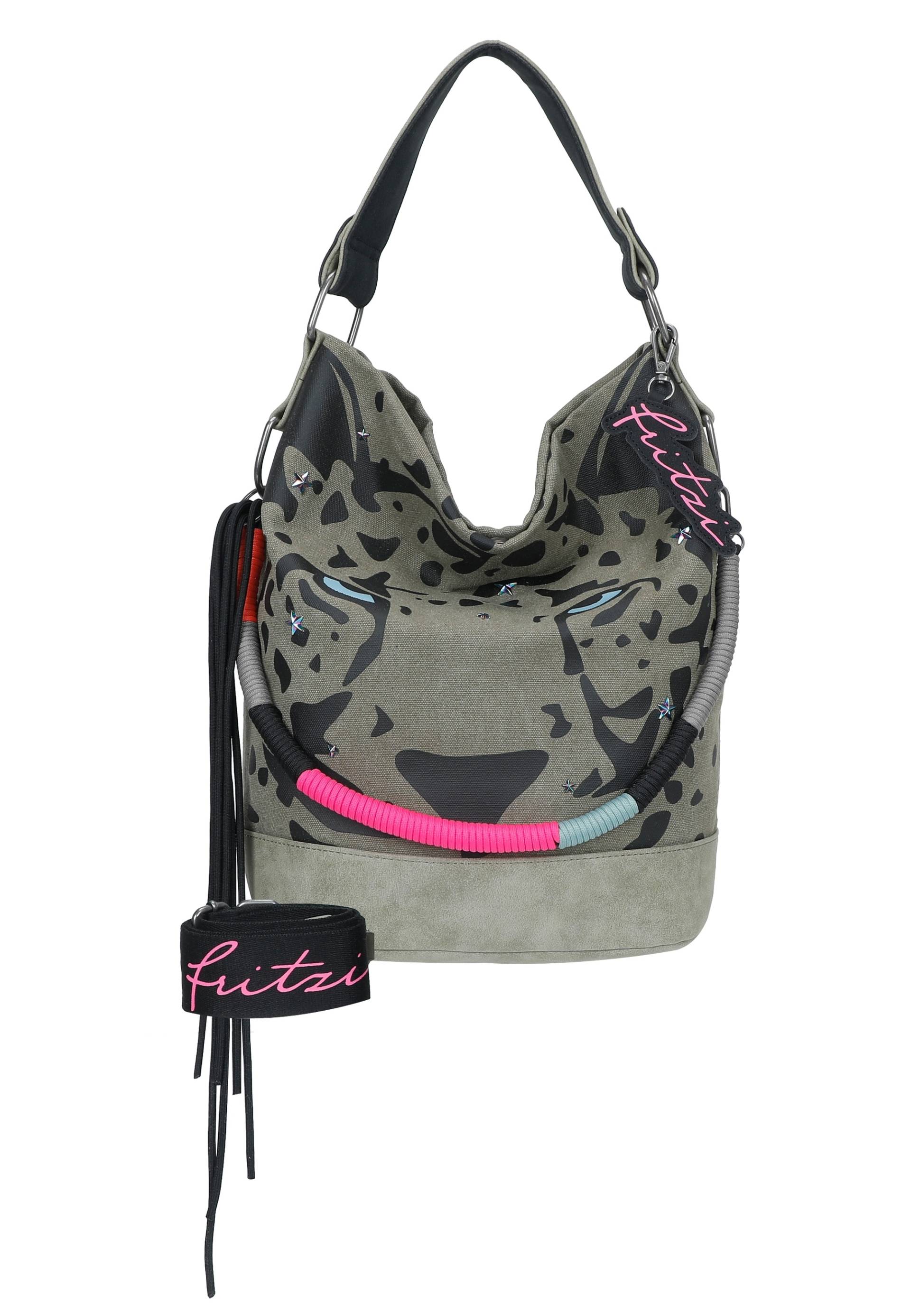 Fritzi aus Preußen Schultertasche "Izzy07 Olga Limited Canvas Panther Spotty" mit abnehmbarem Fritzi-Anhänger von Fritzi Aus Preußen