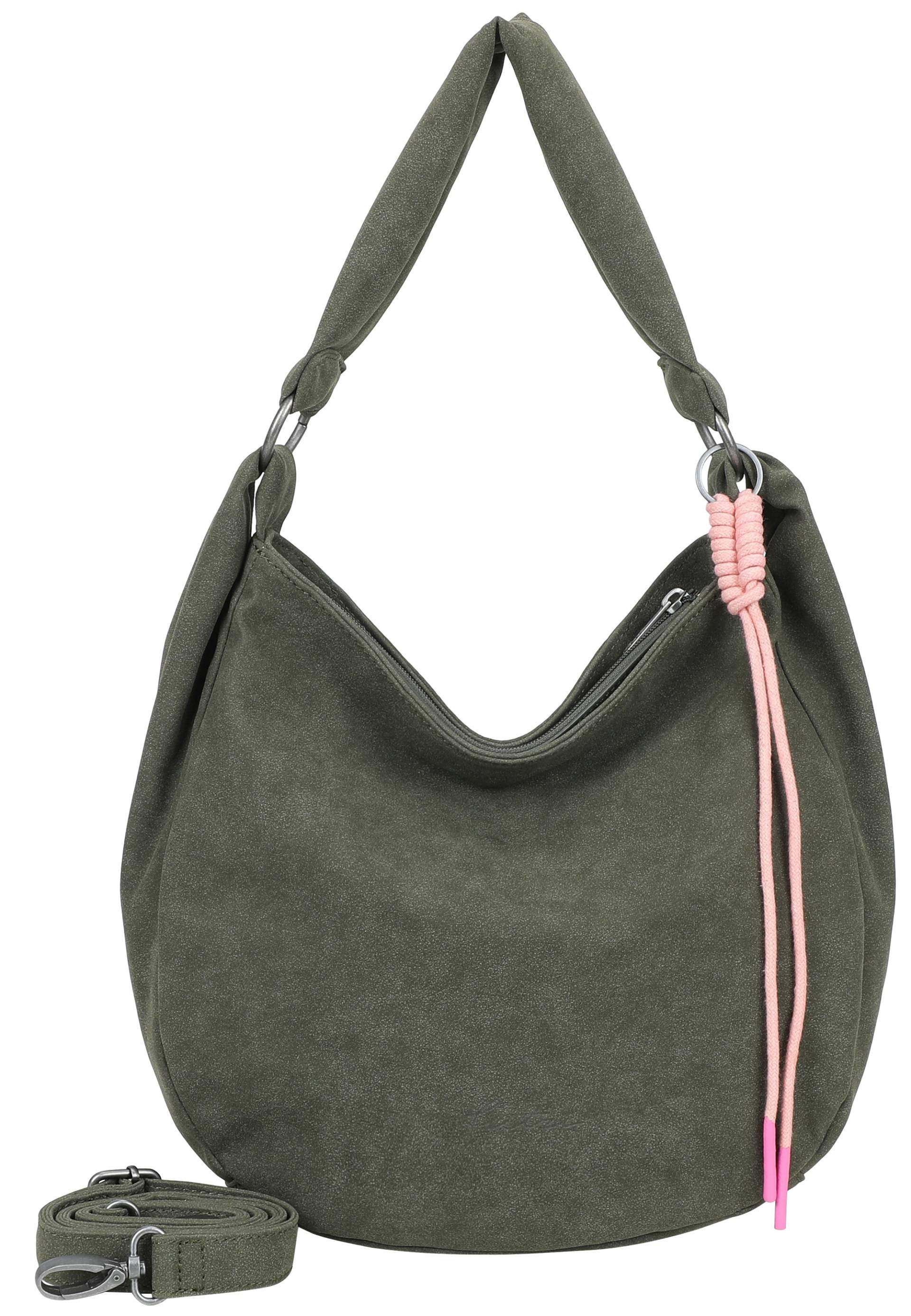 Fritzi aus Preußen Schultertasche "Sue01 Suede Jacky Soft Dark Olive" mit verstellbarem Schultergurt von Fritzi Aus Preußen