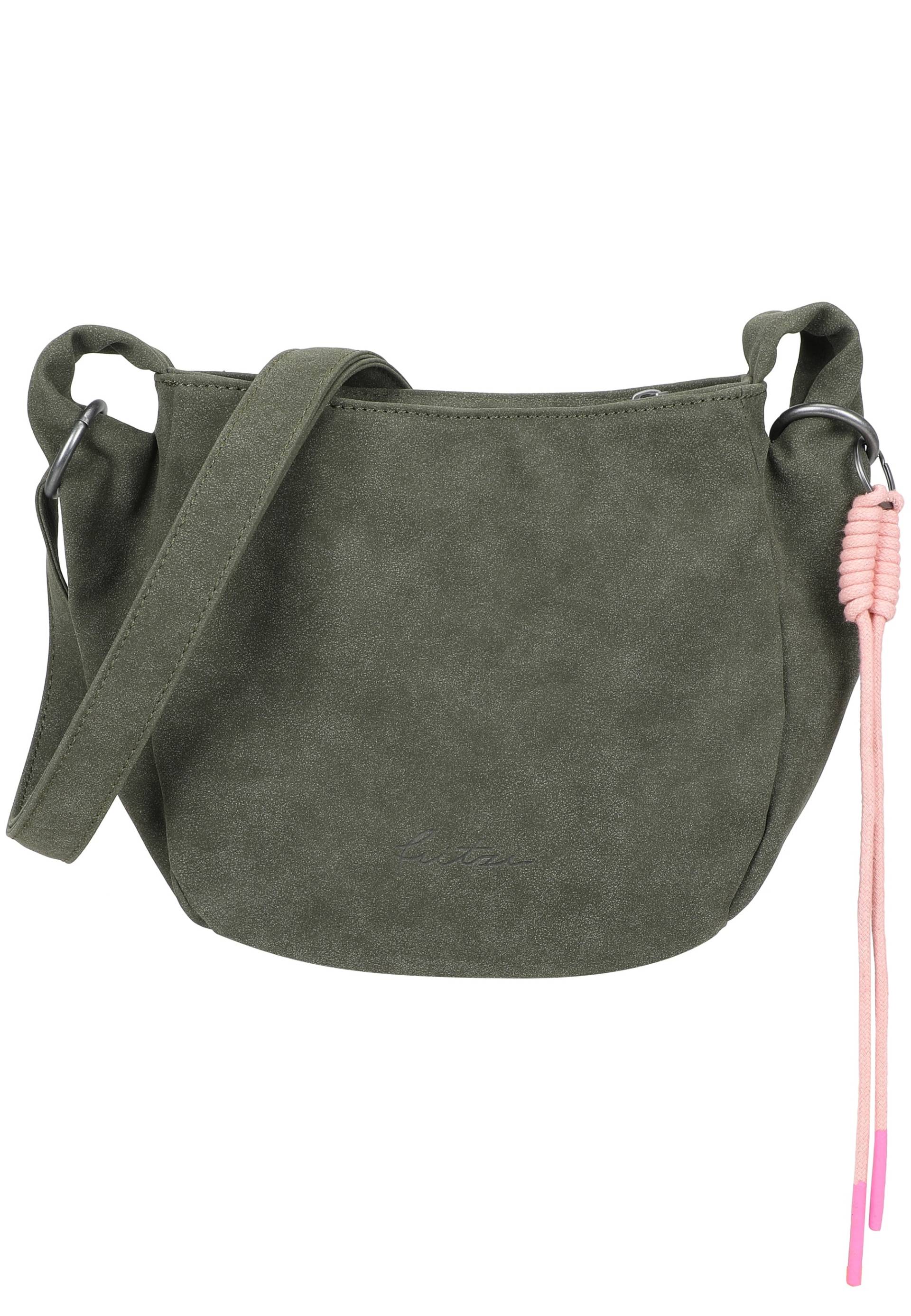 Fritzi aus Preußen Schultertasche "Sue02 Suede Jacky Soft Dark Anthra" mit modischer Kordelschnur von Fritzi Aus Preußen