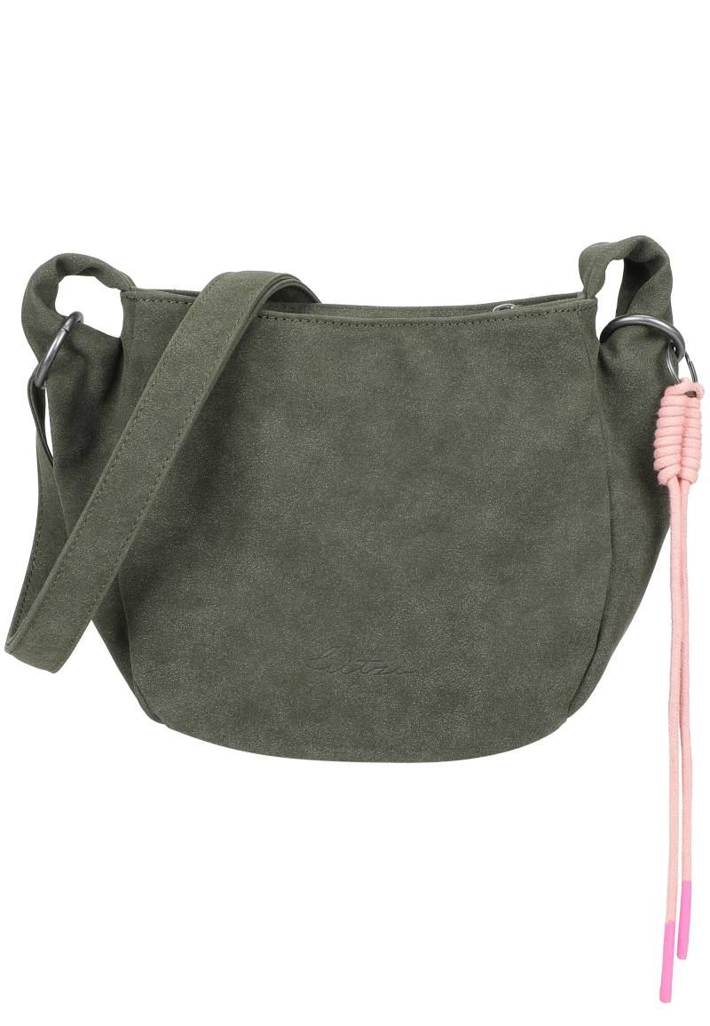 Fritzi aus Preußen Schultertasche "Sue02 Suede Jacky Soft Dark Anthra" mit modischer Kordelschnur von Fritzi Aus Preußen