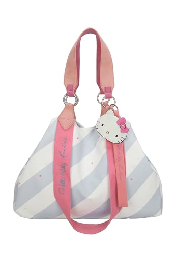 Fritzi aus Preussen Damen Hello Kitty Fritzi Izzy Medium Canvas Stripe Ice Blue Shopper von Fritzi aus Preussen