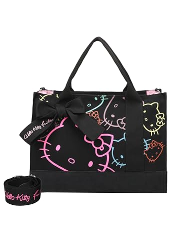 Fritzi aus Preussen Damen Hello Kitty Fritzi Outline Canvas Black Cat Tote Bag von Fritzi aus Preussen