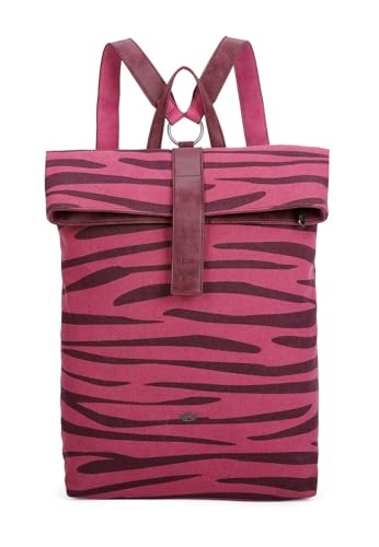 Fritzi aus Preussen Damen Izzy03 Canvas Rucksack, Zebra Pink von Fritzi aus Preussen