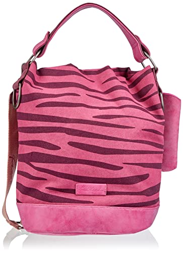 Fritzi aus Preussen Damen Izzy07 Canvas Hobo-Tasche, Zebra Pink von Fritzi aus Preussen