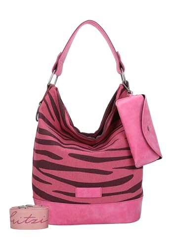 Fritzi aus Preussen Damen Izzy07 Canvas Hobo-Tasche, Zebra Pink von Fritzi aus Preussen