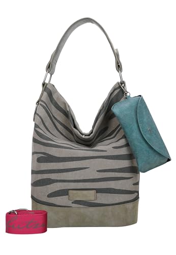 Fritzi aus Preussen Damen Izzy07 Canvas Hobo-Tasche, Zebra Wild von Fritzi aus Preussen