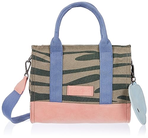 Fritzi aus Preussen Damen Izzy09 Square Canvas Zebra Wild Blue Handbag Fritzi aus Preussen Damen Izzy09 Square Canvas Zebra Wild Blue Handbag von Fritzi aus Preussen