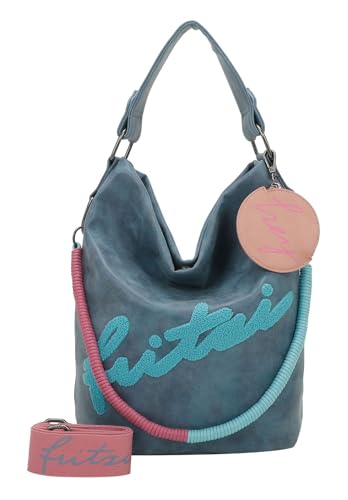 Fritzi aus Preussen Damen Olga Flocked Vintage Blue Shell Shopper von Fritzi aus Preussen