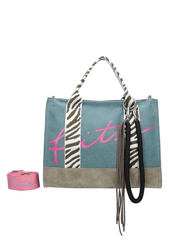 Fritzi aus Preussen Damen Tote Bag Zebra Strap Canvas Blue Shopper von Fritzi aus Preussen