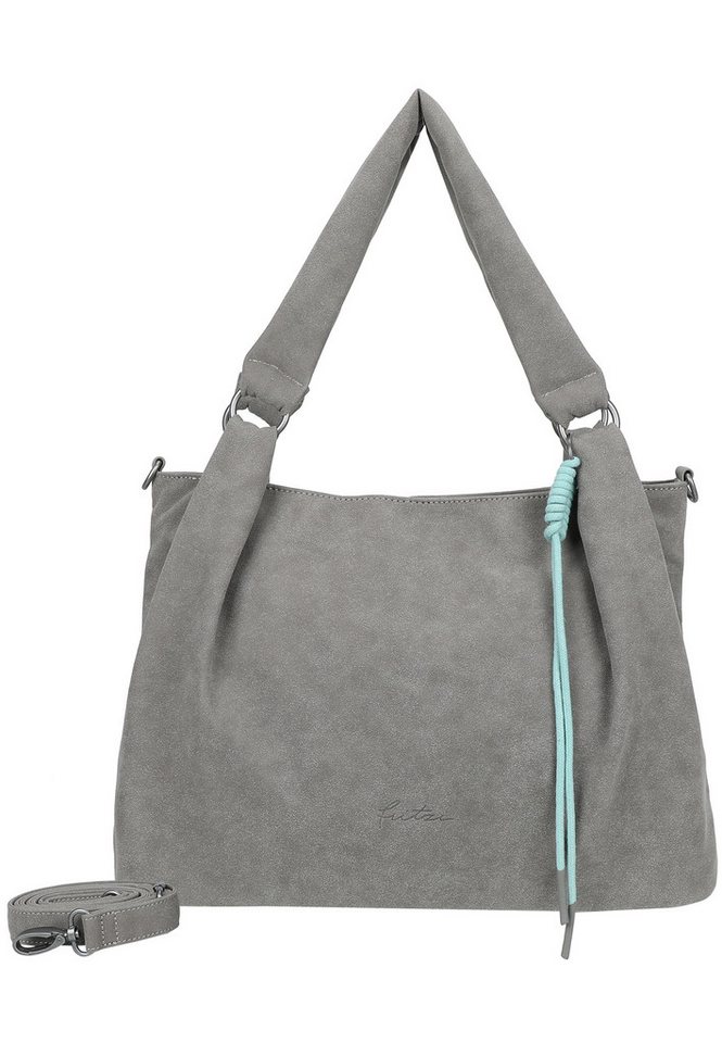 Fritzi aus Preußen Henkeltasche Sue03 Suede Jacky Soft Dark Anthra, mit abnehmbarer Makramee-Schnur von Fritzi aus Preußen