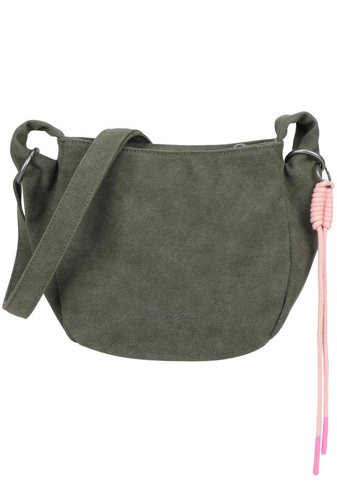 Fritzi aus Preußen Schultertasche Sue02 Suede Jacky Soft Dark Anthra, mit modischer Kordelschnur von Fritzi aus Preußen