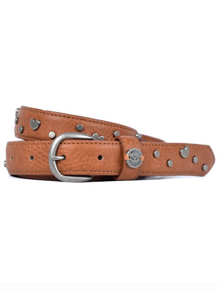 Fritzi aus Preußen Synthetikgürtel Fritzi-Damen-Nieten- Gürtel Belt MAE 2,4 cm Dorn 0055 Cognac BW 100 von Fritzi aus Preußen