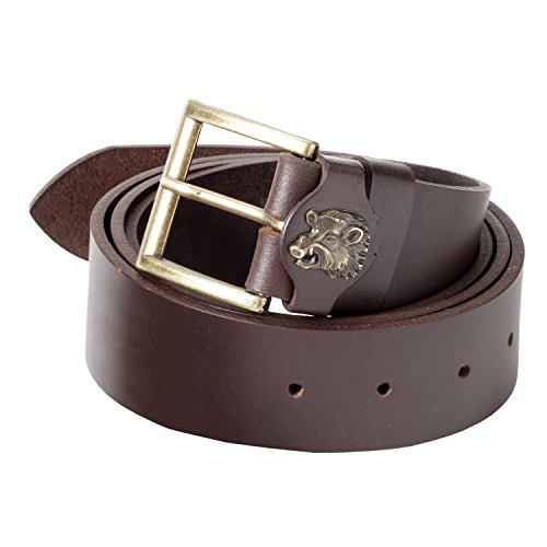 Fritzmann Kräftiger Brauner Ledergürtel mit Keilerverschluss 40mm breit Jagd Jägergürtel Gürtel Jäger (130cm) von Lupsty