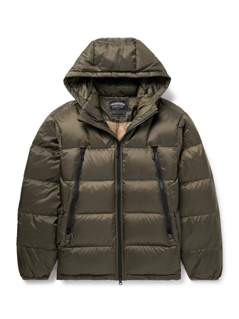 FrizmWORKS - Altavia Slim-Fit Quilted Nylon Hooded Down Jacket - Men - Brown - XL von FrizmWORKS