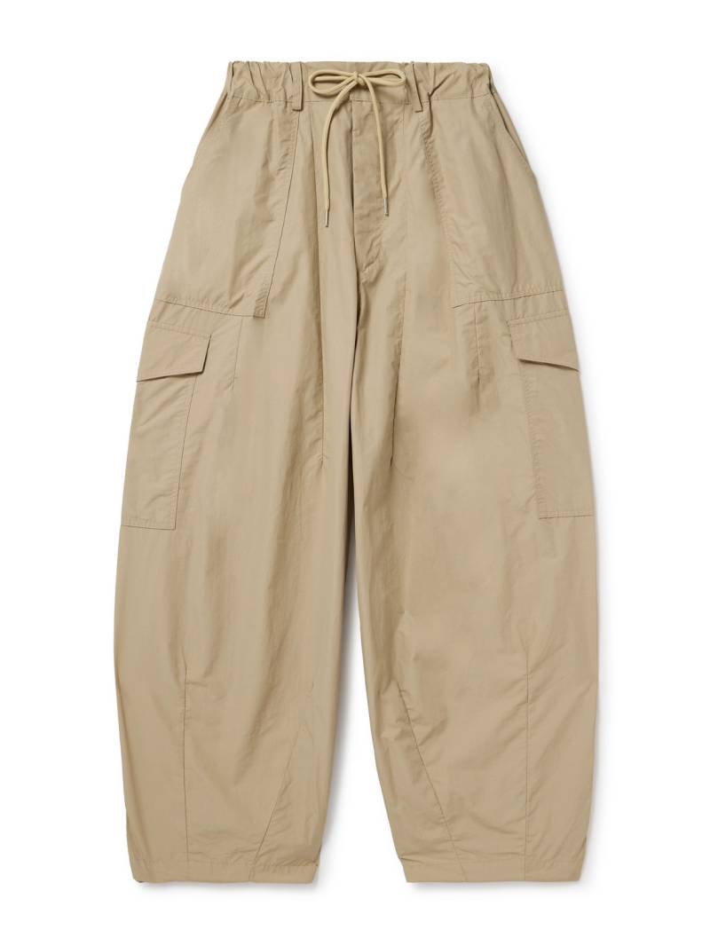 FrizmWORKS - Balloon Barrel-Leg Cotton-Twill Drawstring Trousers - Men - Neutrals - M von FrizmWORKS