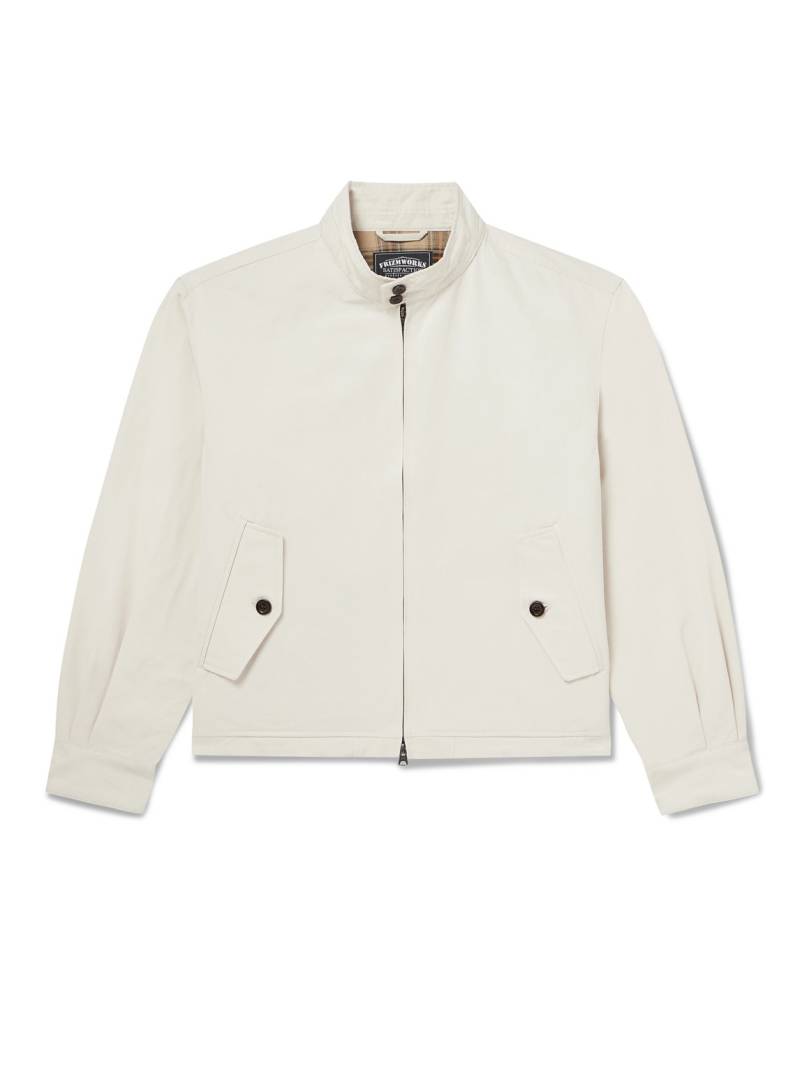 FrizmWORKS - Buddy Cropped Cotton-Blend Twill Harrington Jacket - Men - Neutrals - S von FrizmWORKS