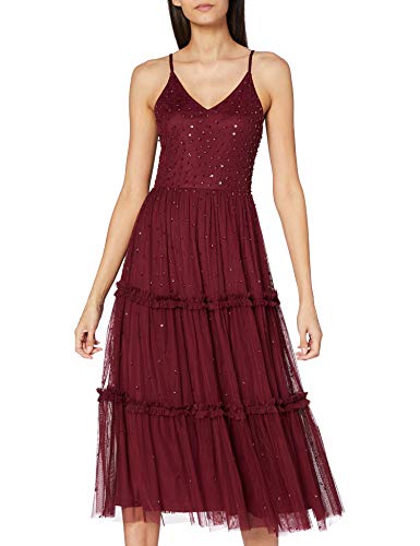 Frock and Frill Damen Sequin cami midi Dress Cocktailkleid, burgunderfarben, 40 von Frock and Frill