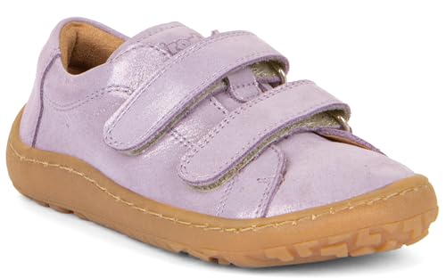 Froddo Barfußschuhe/Sneaker aus Leder mit Doppelklett in Lavendel Glitzer G3130240-12 (G3130240-12 Lavendel, EU Schuhgrößensystem, Grundschulkind, Numerisch, M, 30) von Froddo