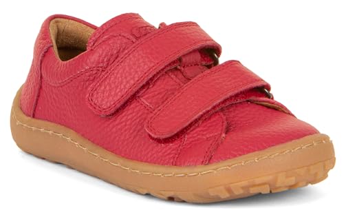 Froddo Barfußschuhe/Sneaker aus Leder mit Doppelklett in ROT Uni G3130240-5 (G3130240-5, EU Schuhgrößensystem, Grundschulkind, Numerisch, M, 27) von Froddo