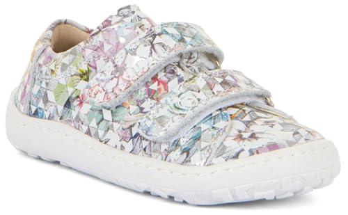 Froddo Barfußschuhe/Sneaker aus Leder mit Doppelklett in White Diamant Glitzer G3130240-21 (Weiß Diamant Glitzer, EU Schuhgrößensystem, Grundschulkind, Numerisch, M, 31) von Froddo