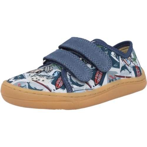 Froddo Barfußschuhe aus BW Canvas für Sport/Sommer/Kita in Hellblau Surfer oder Grau Dino G1700379 (Hellblau Surfer/Bulli -12, EU Schuhgrößensystem, Grundschulkind, Numerisch, M, 30) von Froddo