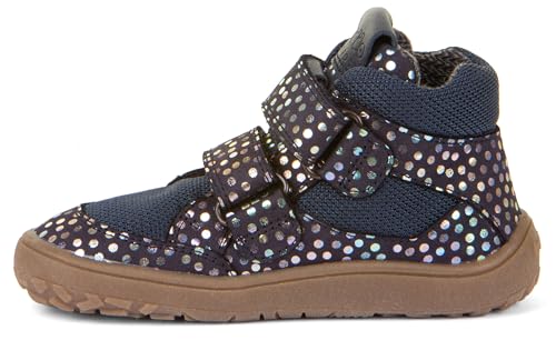 Froddo Barfußschuhe mit Textil Futter, Mesh Besatz & TEX Membran in Blau Glitzer G3110230-5 (EU Schuhgrößensystem, Grundschulkind, Numerisch, M, 34) von Froddo