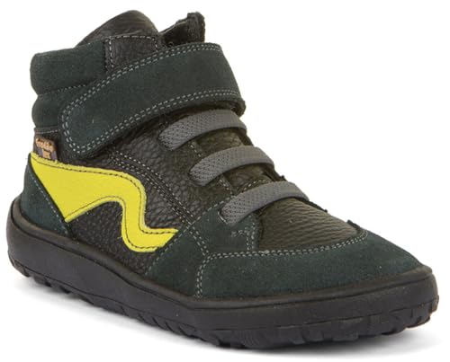 Froddo Halbhohe Barfußschuhe, Leder, TEX Membran+Textil Inlay *Farbwahl s.A G3110265 (Black/Green, EU Schuhgrößensystem, Grundschulkind, Numerisch, M, 26) von Froddo