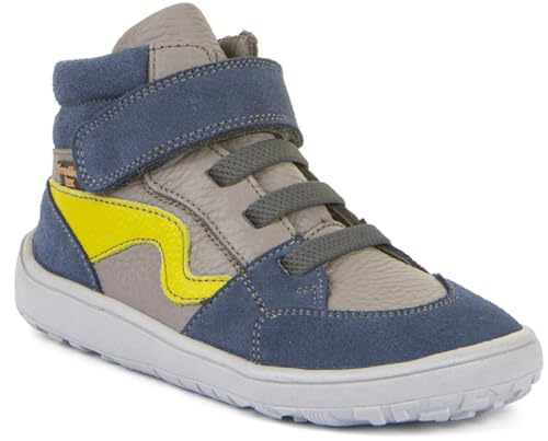 Froddo Halbhohe Barfußschuhe, Leder, TEX Membran+Textil Inlay *Farbwahl s.A G3110265 (Grey/Blue, EU Schuhgrößensystem, Grundschulkind, Numerisch, M, 27) von Froddo