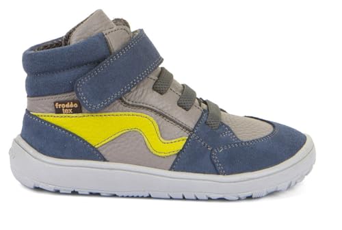 Froddo Halbhohe Barfußschuhe, Leder, TEX Membran+Textil Inlay *Farbwahl s.A G3110265 (Grey/Blue, EU Schuhgrößensystem, Grundschulkind, Numerisch, M, 32) von Froddo
