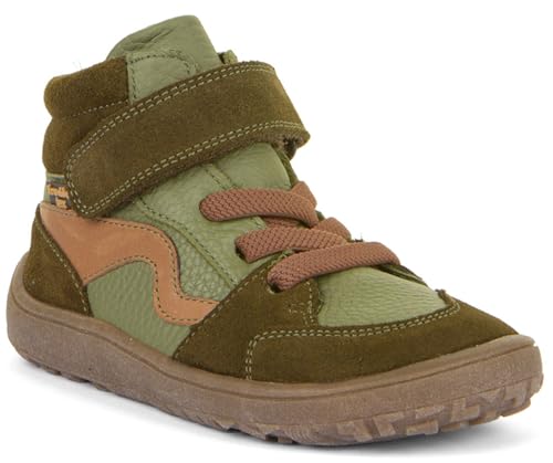 Froddo Halbhohe Barfußschuhe, Leder + TEX Membran & Textil Futter in Oliv Grün G3110256 (Oliv, EU Schuhgrößensystem, Grundschulkind, Numerisch, M, 29) von Froddo
