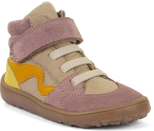 Froddo Halbhohe Barfußschuhe, Leder +TEX Membran +Textil Inlay Farbwahl s.A G3110265 (Taupe/Rosa/Orange, EU Schuhgrößensystem, Grundschulkind, Numerisch, M, 31) von Froddo