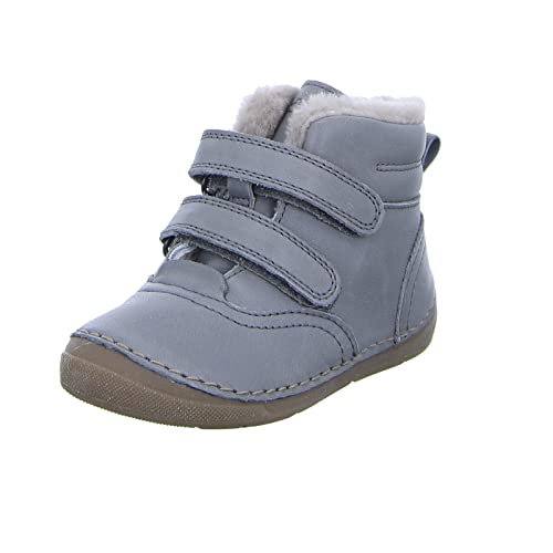 Froddo Kinder Stiefel G2110113 Mädchen Jungen Winter Leder Stiefel Klettverschluss Grau (Grey) Größe 26 EU von Froddo