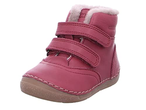 Froddo Kinder Stiefel G2110113 Mädchen Winter Leder Stiefel Klettverschluss Rot (Bordeux) Größe 29 EU von Froddo