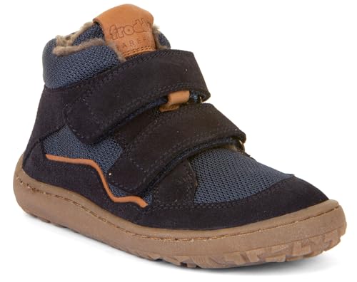 Froddo Knöchelhohe Barfußschuhe in Navy Blau mit Braun + Schurwollfutter G3110229 (EU Schuhgrößensystem, Grundschulkind, Numerisch, M, 34) von Froddo