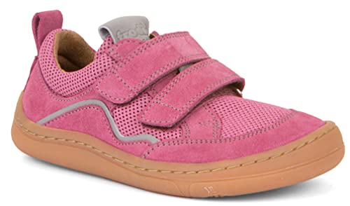 Froddo Low Top Sneaker Klett, Barfußschuhe aus Velours Leder + Mesh in Fuchsia/Pink 3130223 (eu_Footwear_Size_System, Little_Kid, Numeric, medium, Numeric_28) von Froddo