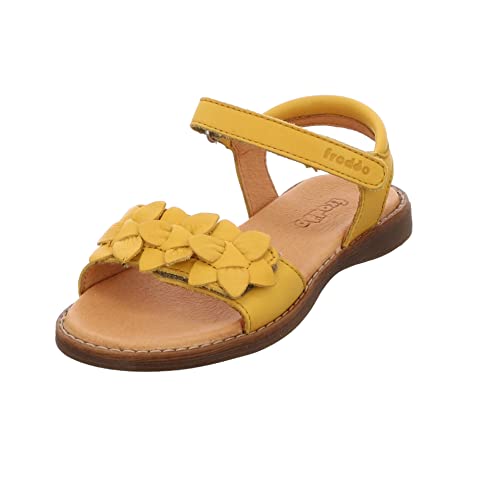 Froddo Mädchen Sandalen Schuhe Lore Flowers Sandale Glattleder Kinderschuhe Uni Lore Flowers gelb Leder Klettverschluss von Froddo