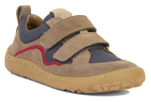 Froddo Mega Flexible Sneaker *Barefoot Base * Leder + Mesh Besatz v G3130260 (17 Beige/Jeans, EU Schuhgrößensystem, Grundschulkind, Numerisch, M, 26) von Froddo